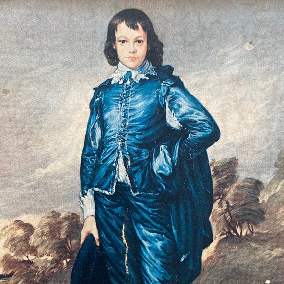 Art Victorian Blue Boy Reproduction In Beautiful Velvet Frame Poshmark